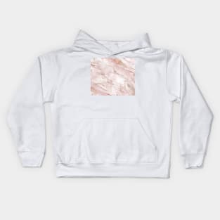 Pink marble - rose gold accents Kids Hoodie